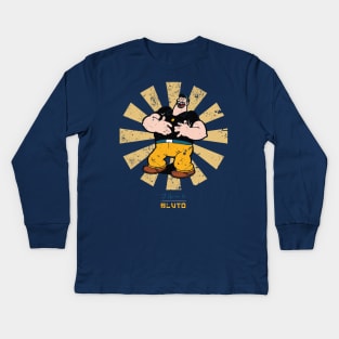 Bluto Retro Japanese Popeye Kids Long Sleeve T-Shirt